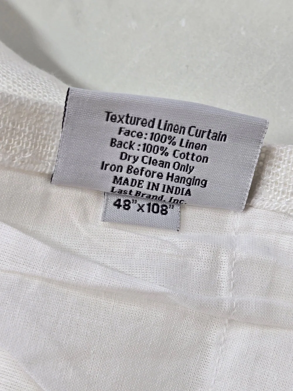 NWT QUINCE Set Of 2 48x108 Heavyweight European Linen Curtains White 9956